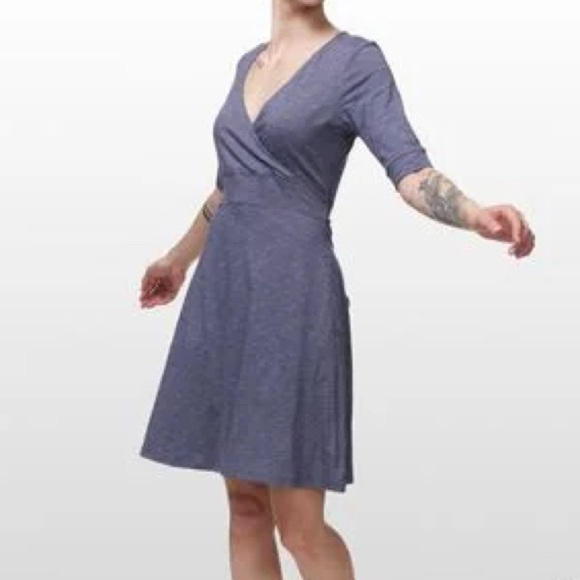 Toad&Co Dresses & Skirts - Toad&Co Dress Womens Small Cue Wrap Cafe Organic Outdoors Hiking Comfort Mini